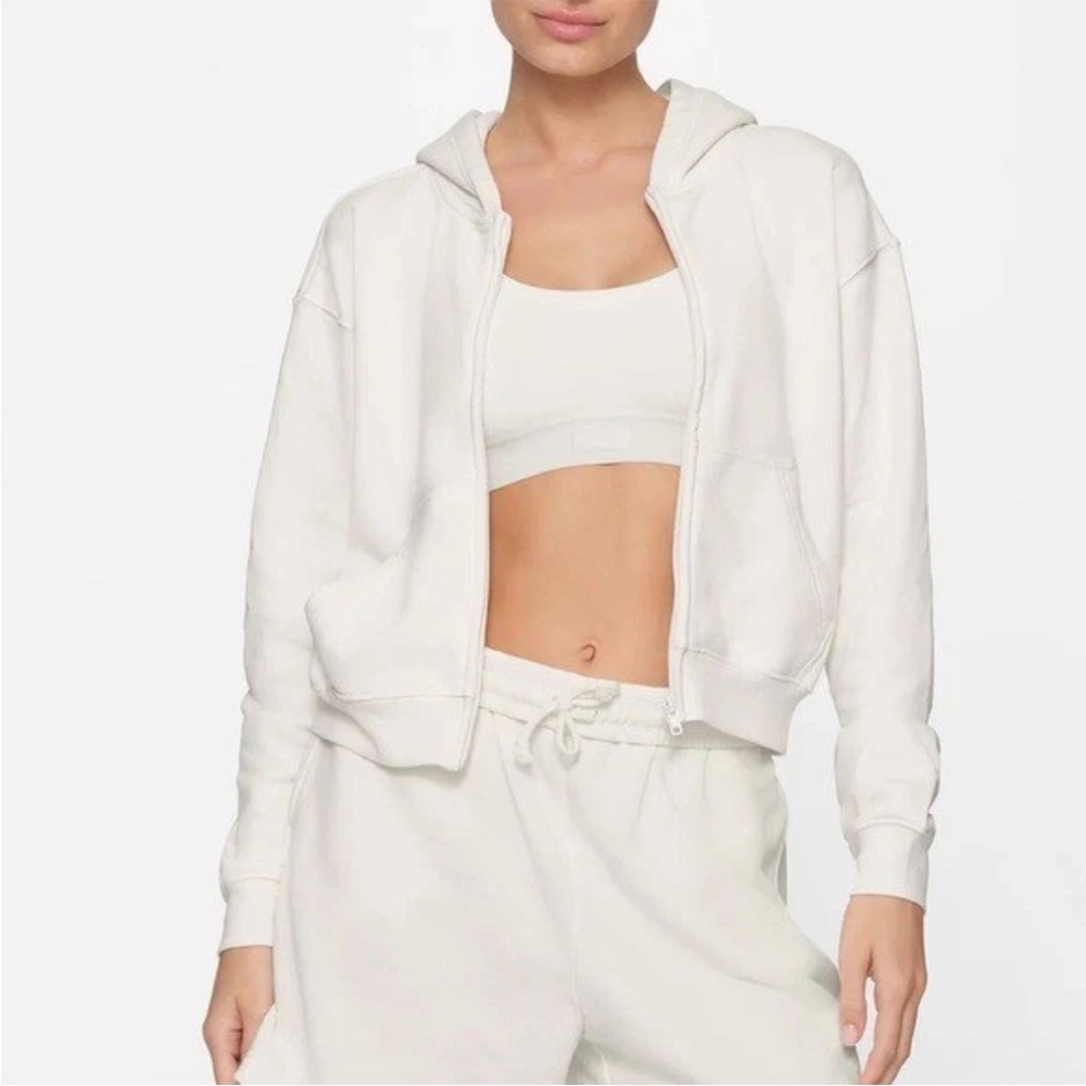 SKIMS Cream Zip Hoodie